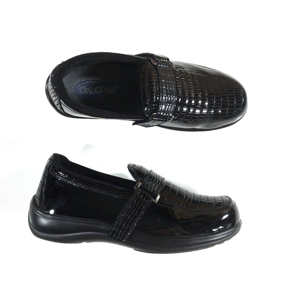 OrthoFeet Women's Black Loafers